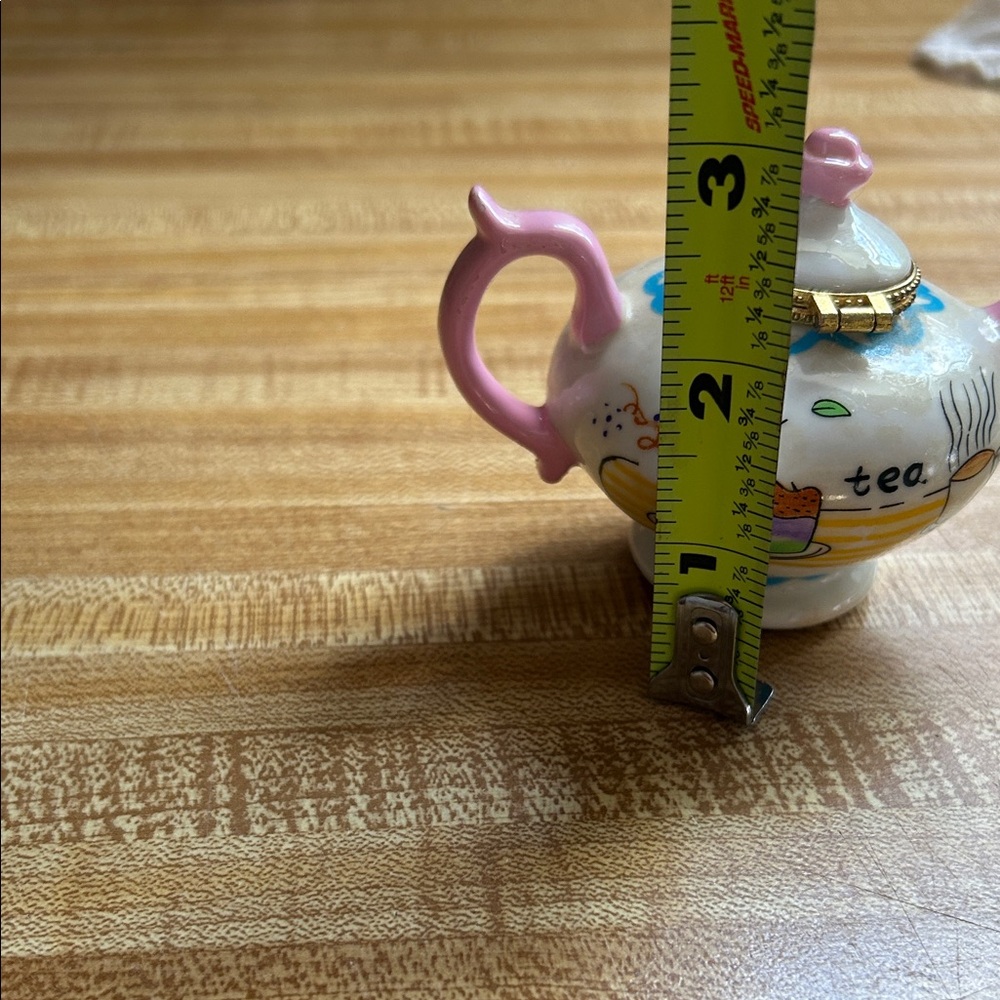 Tea Party Tea Pot Hinged Trinket - Picture 3 of 6